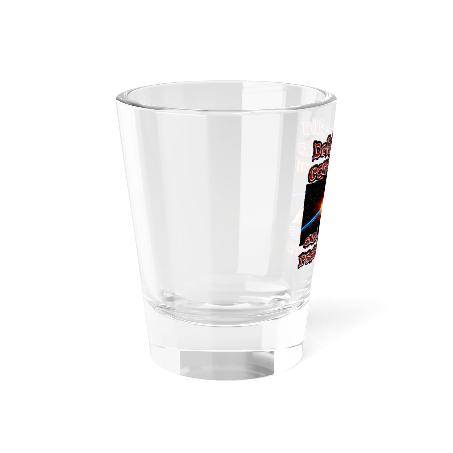 defy conquer reach - Shot Glass