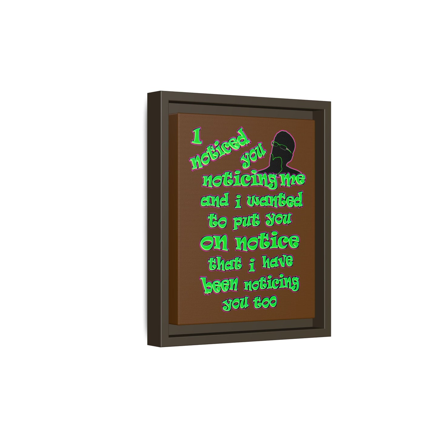 noticed you noticing - framed canvas art (brown)