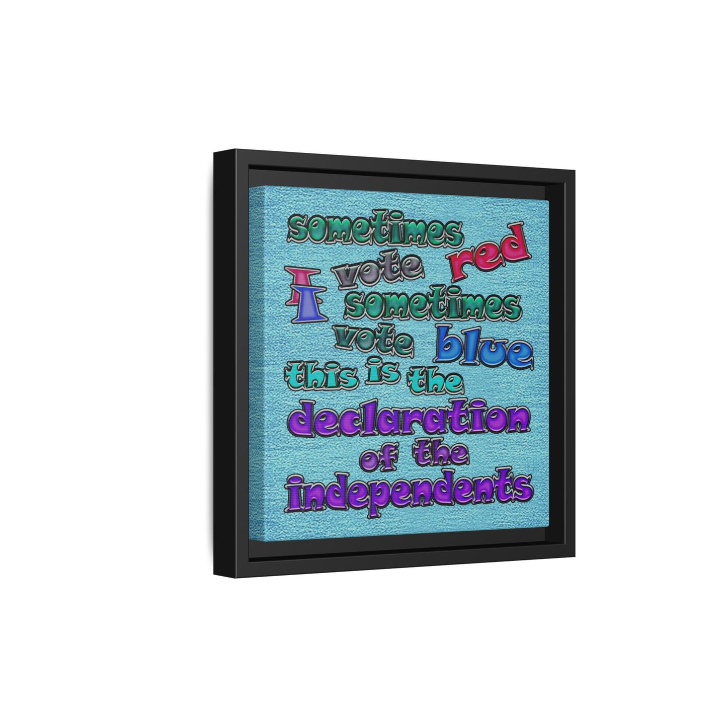 declaration of the independents - framed canvas art (faded blue)