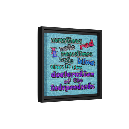 declaration of the independents - framed canvas art (faded blue)