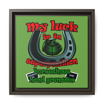 my luck - framed canvas art (green)