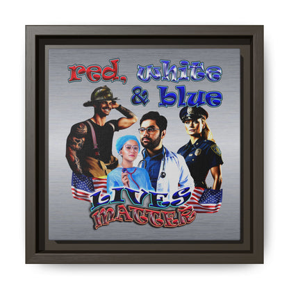 rw&b lives matter - framed canvas art (brushed nickel)