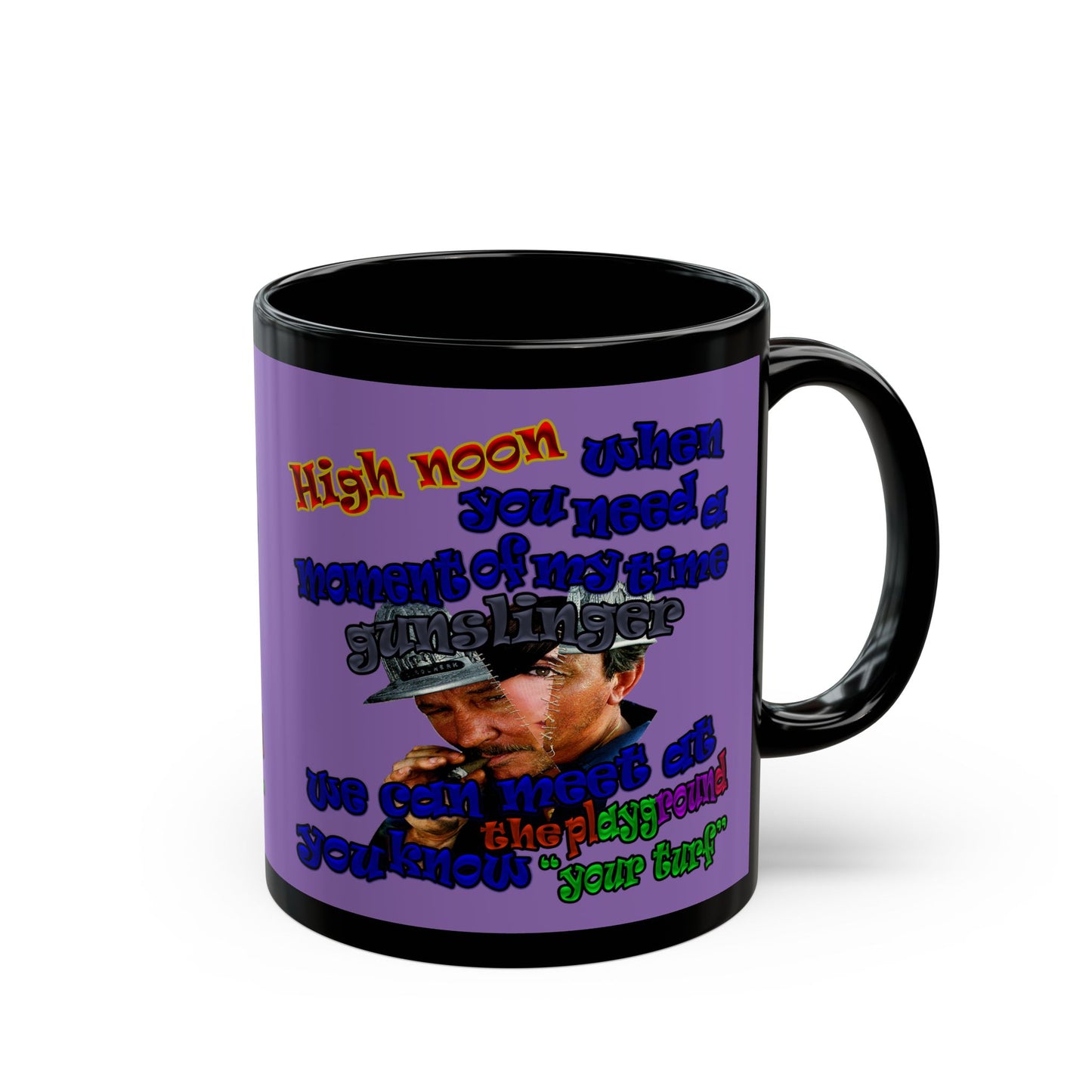 high noon - Black Mug (light purple)
