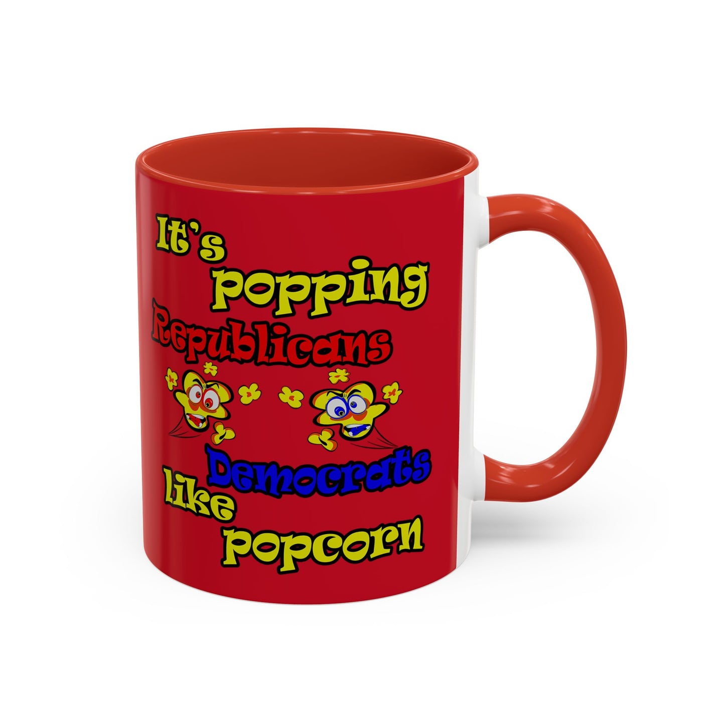 popping like popcorn - Accent Mug (dark red)