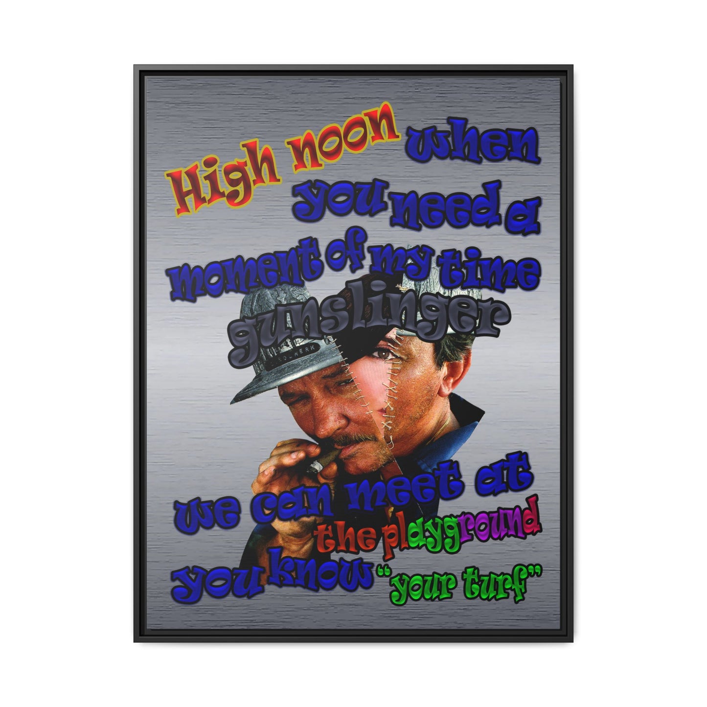 high noon - framed canvas art (brushed nickel)