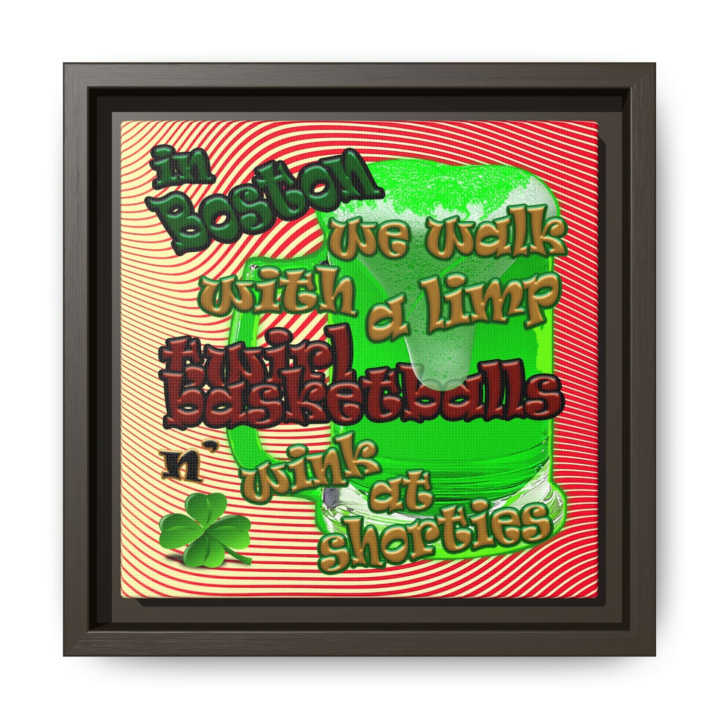 celtics logo - framed canvas art (yellow-orange wave)