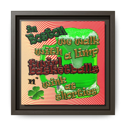 celtics logo - framed canvas art (yellow-orange wave)