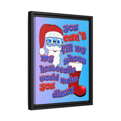 santa's shoes - framed canvas art (light blue-purple wave)