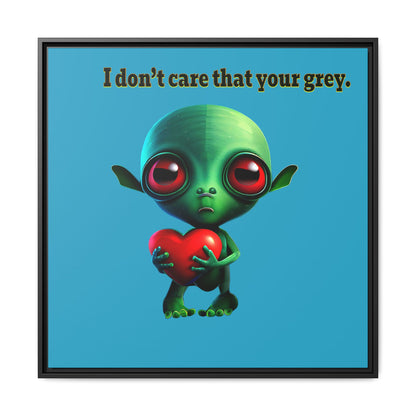 I don't care that your grey - framed canvas art (turquoise)