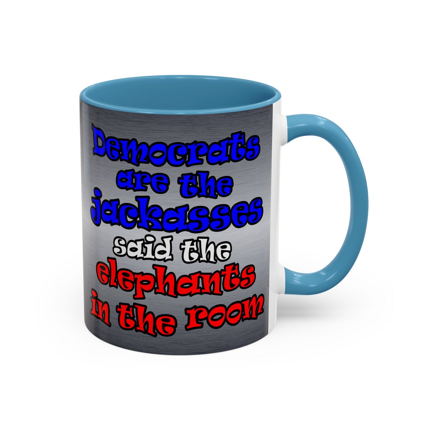donkeys and elephants - Accent Mug (brushed nickel)