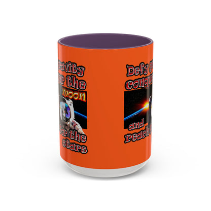 defy conquer reach - Accent Mug (orange)