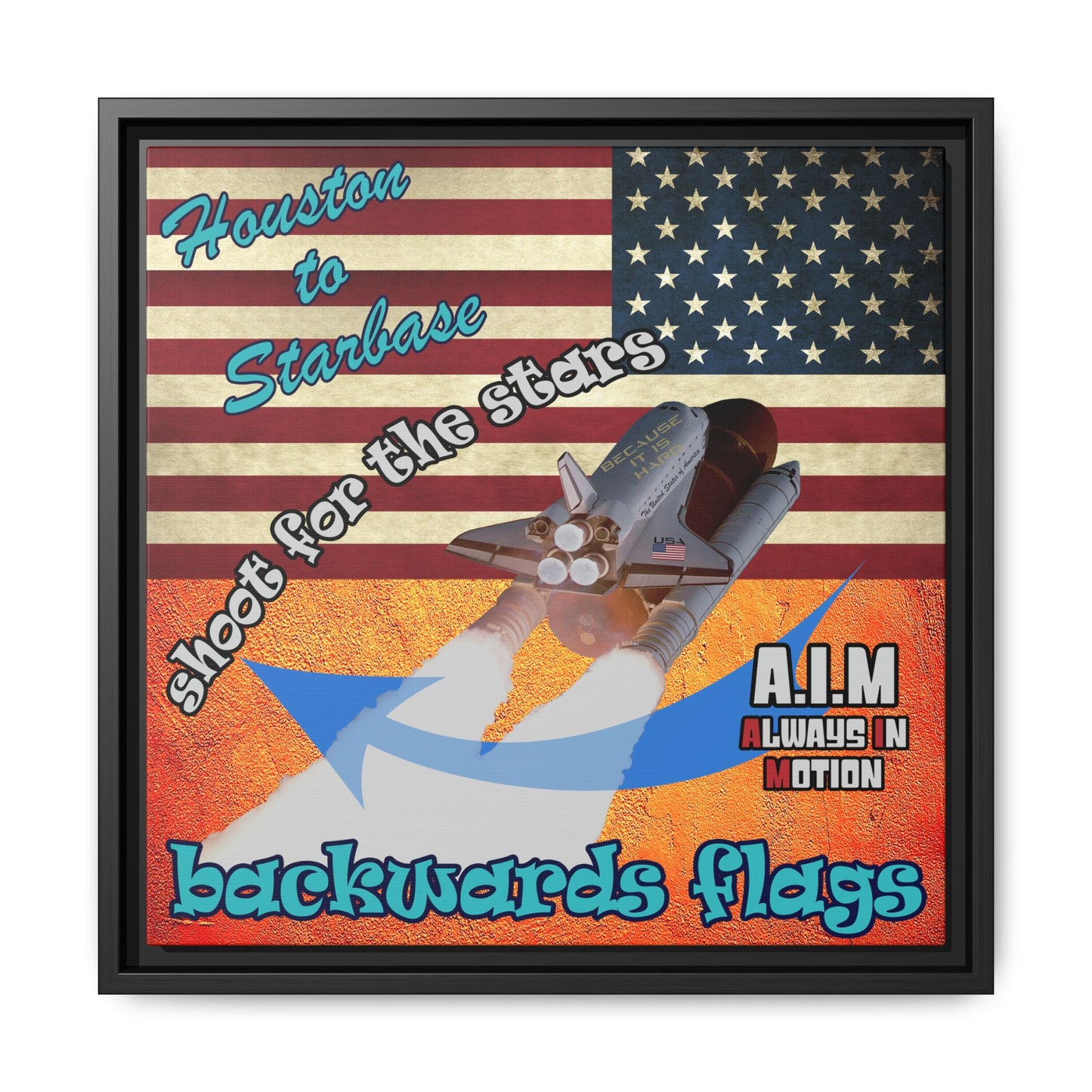 shoot for the stars - framed canvas art (burnt orange)