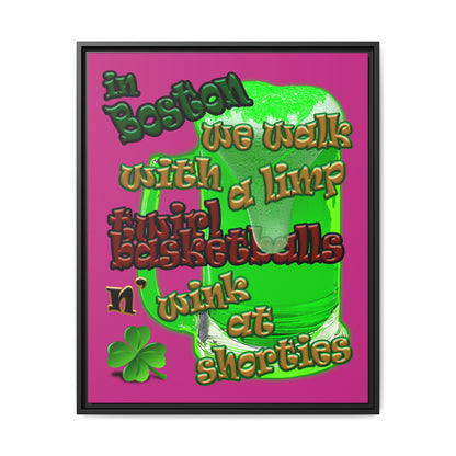 celtics logo - framed canvas art (pink)