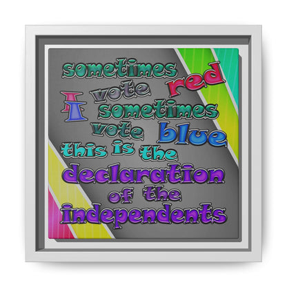 declaration of the independents - framed canvas art (rainbow split)