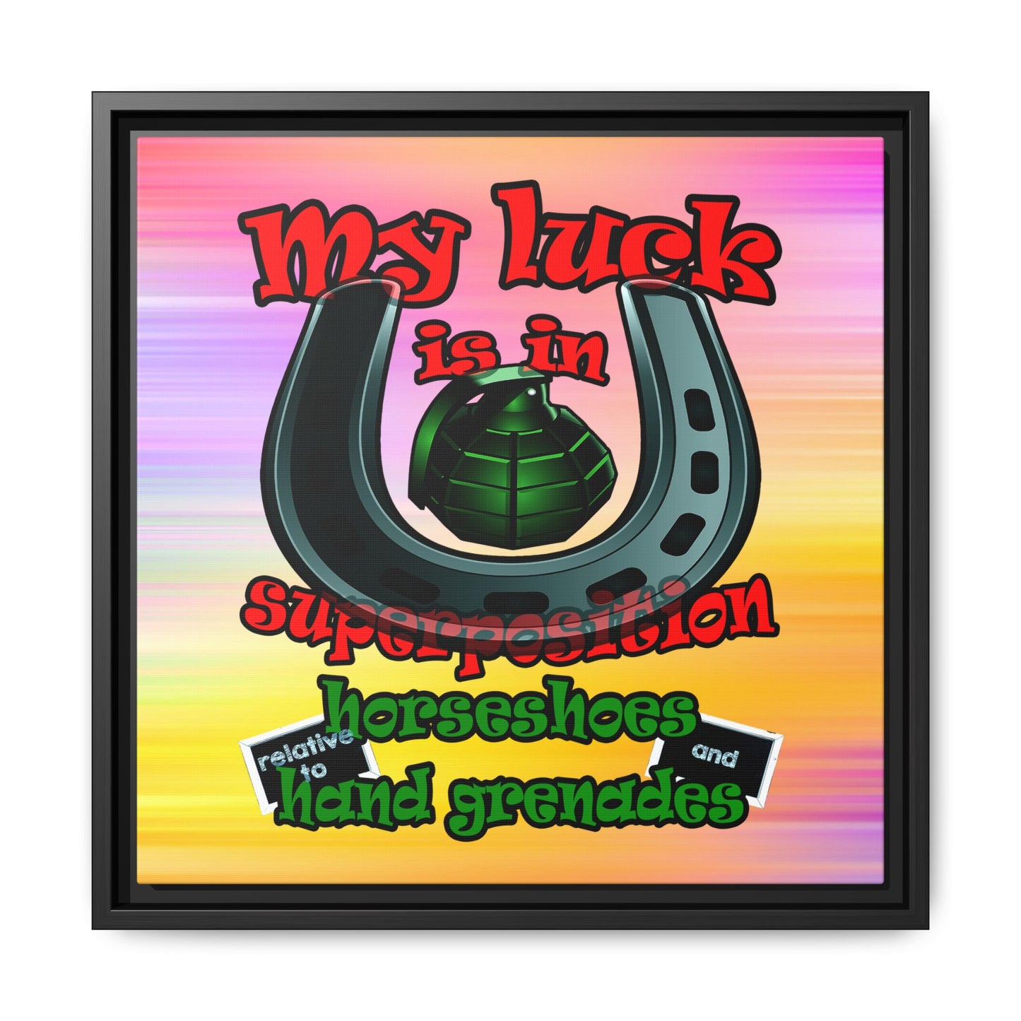 my luck - framed canvas art (color blur)