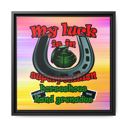 my luck - framed canvas art (color blur)