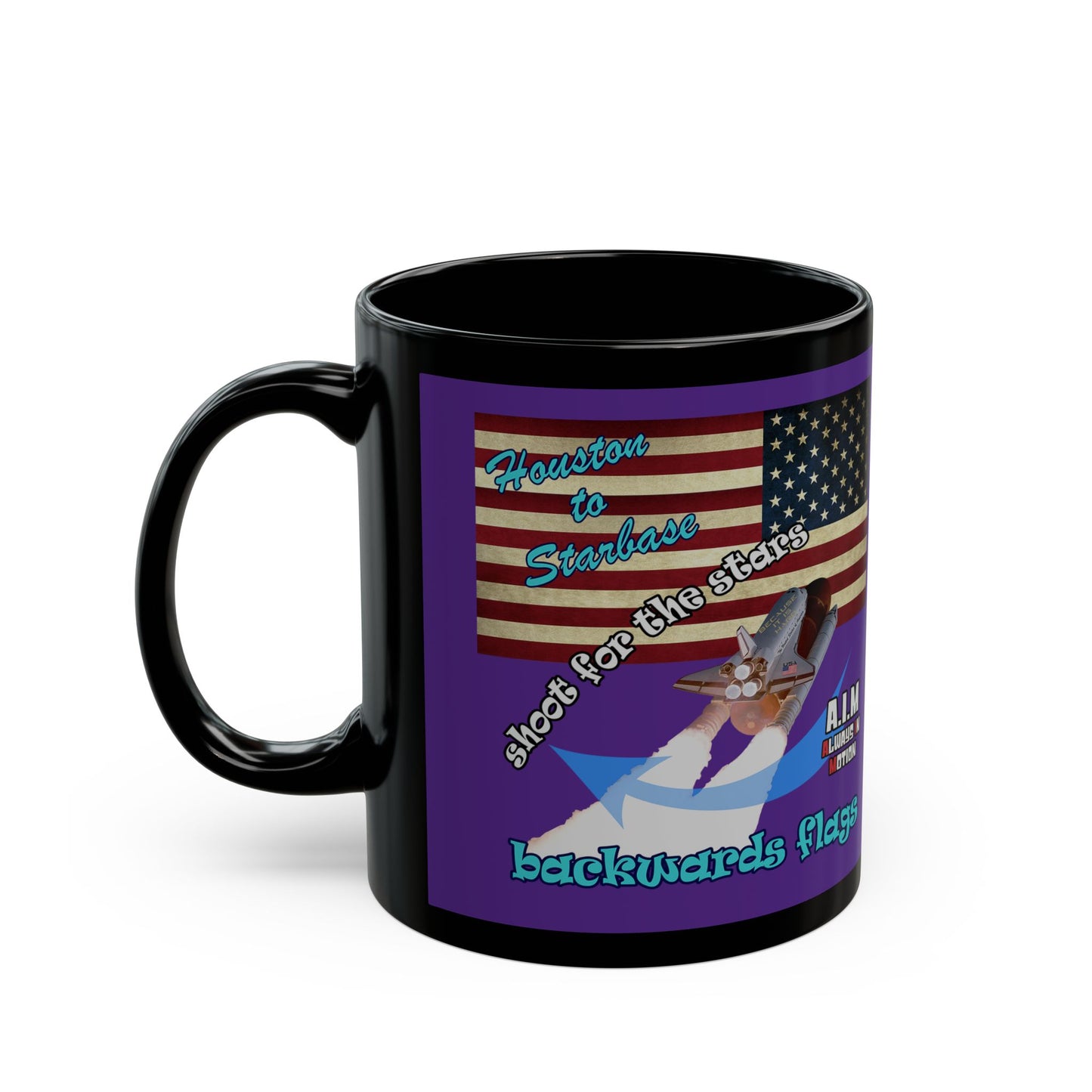 shoot for the stars - Black Mug (purple)