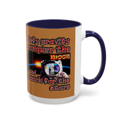 defy conquer reach - Accent Mug (light brown)