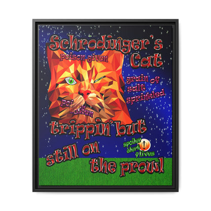 schrodinger's cat - framed canvas art ('snoops' background)