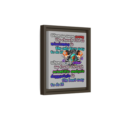 doggystyle - framed canvas art (light grey)