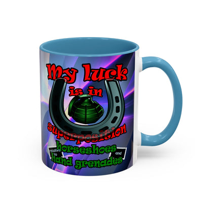 my luck - Accent Mug (grey-pink wave)