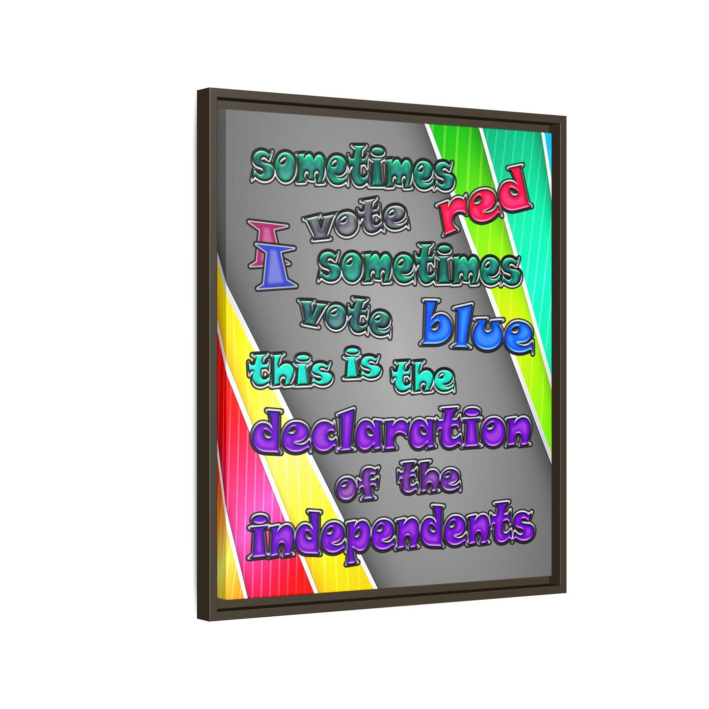 declaration of the independents - framed canvas art (rainbow split)