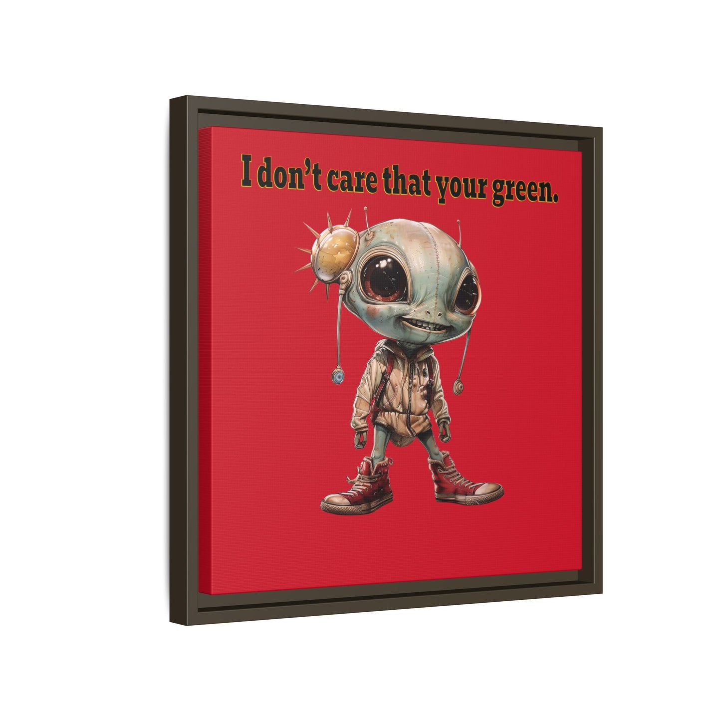 I don't care that your green - framed canvas art (dark red)