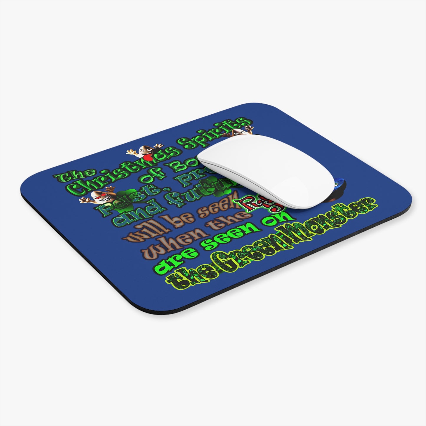 christmas spirits of boston - Mouse Pad (Rectangle) (dark blue)
