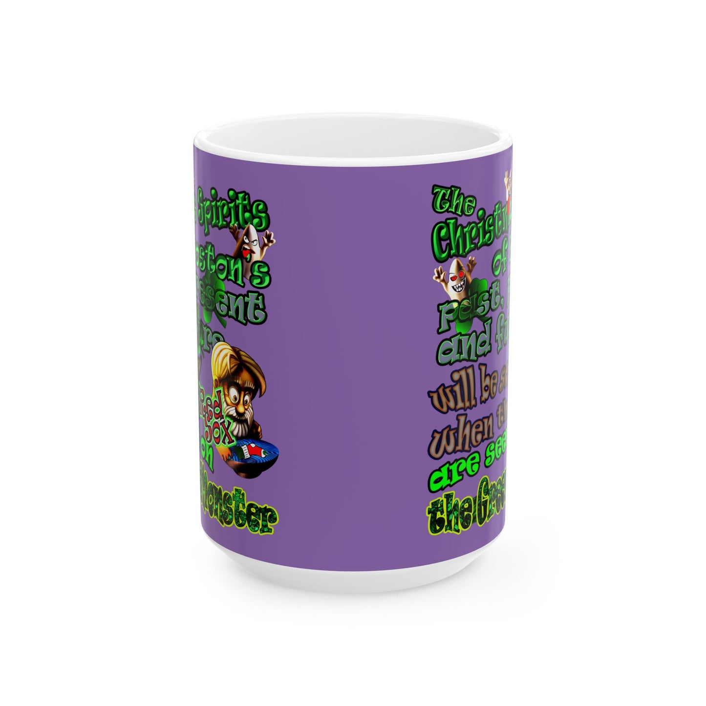 christmas spirits of boston - White Mug (light purple)