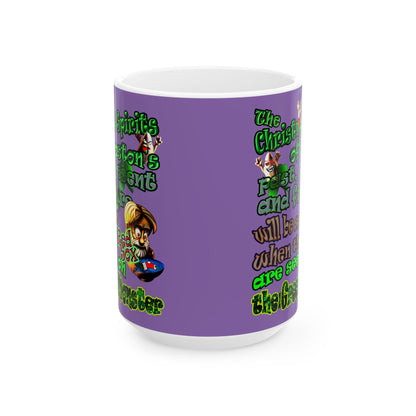 christmas spirits of boston - White Mug (light purple)