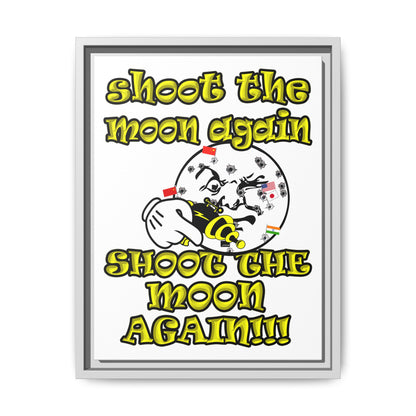 shoot the moon again - framed canvas art (white)
