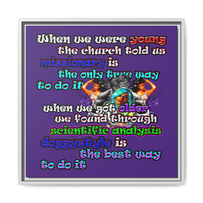 doggystyle - framed canvas art (purple)