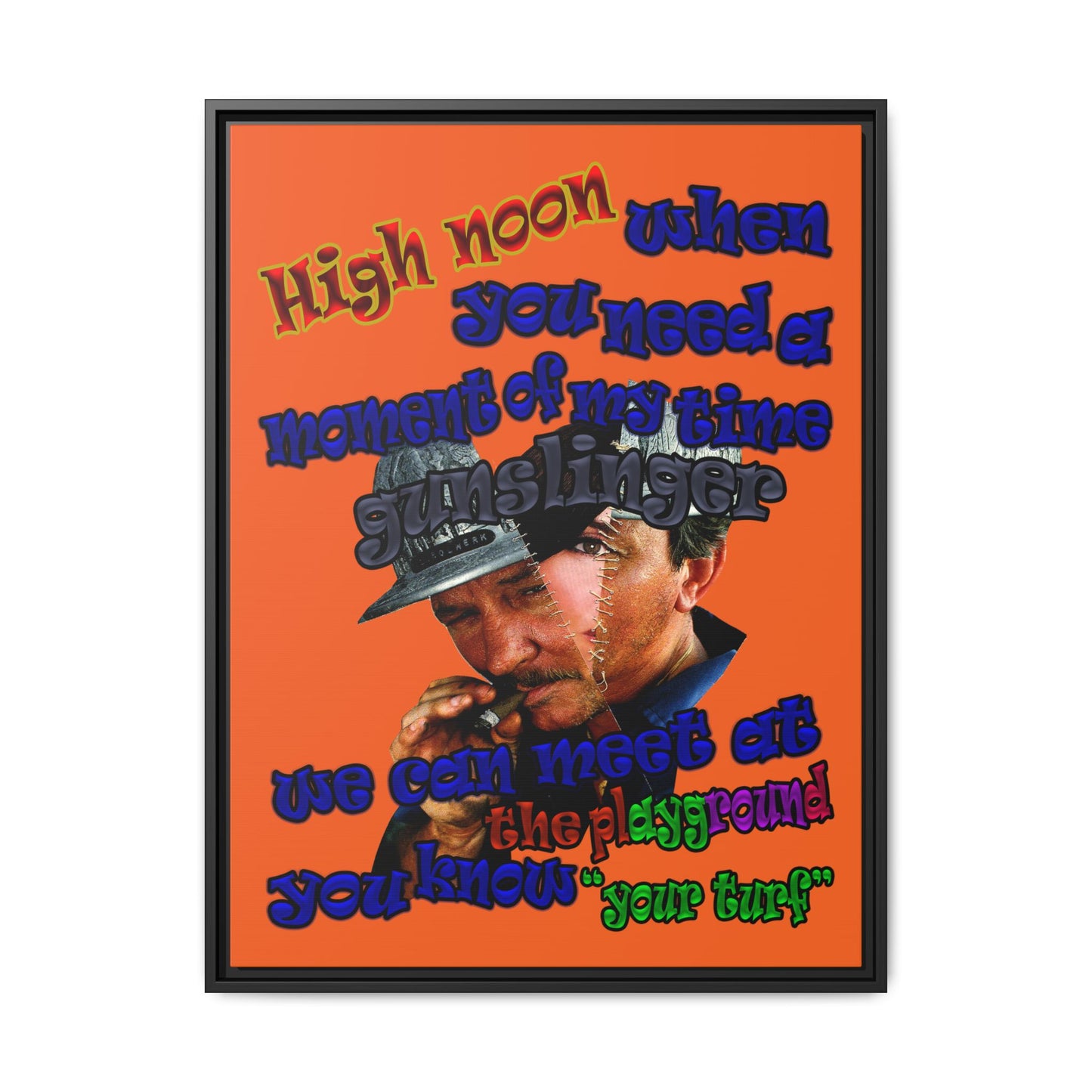 high noon - framed canvas art (orange)