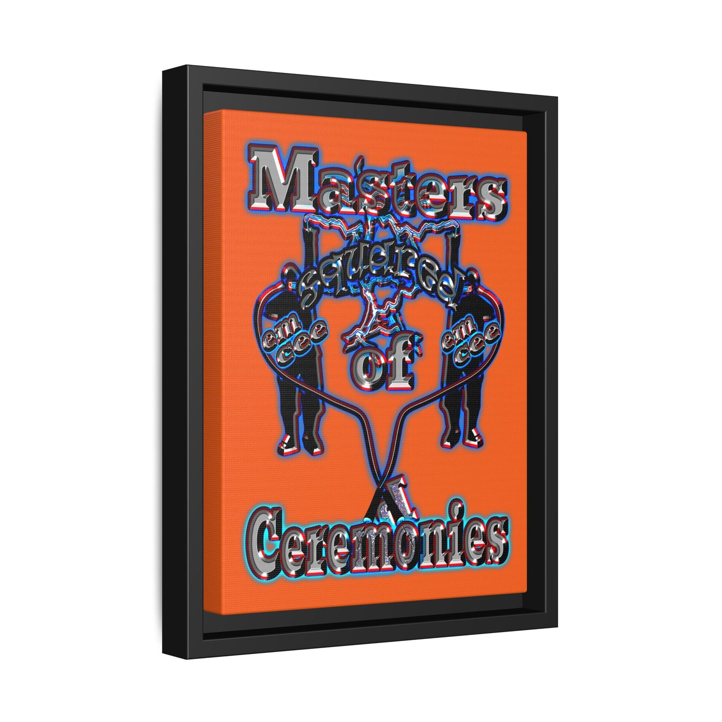 em cee squared - framed canvas art (orange)