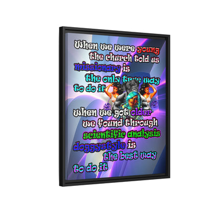doggystyle - framed canvas art (grey-pink wave)