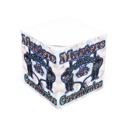 em cee squared - note cube (white marble)