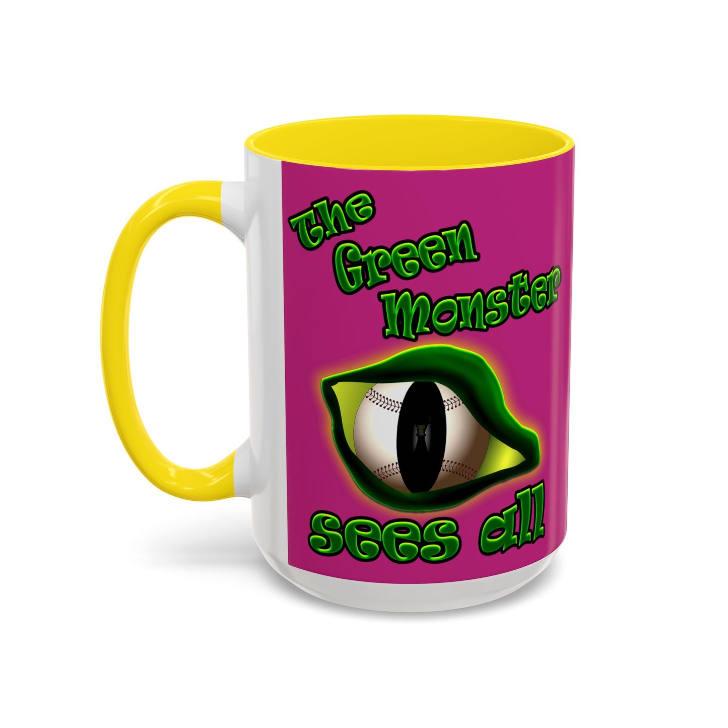 green monster - Accent Mug (pink)