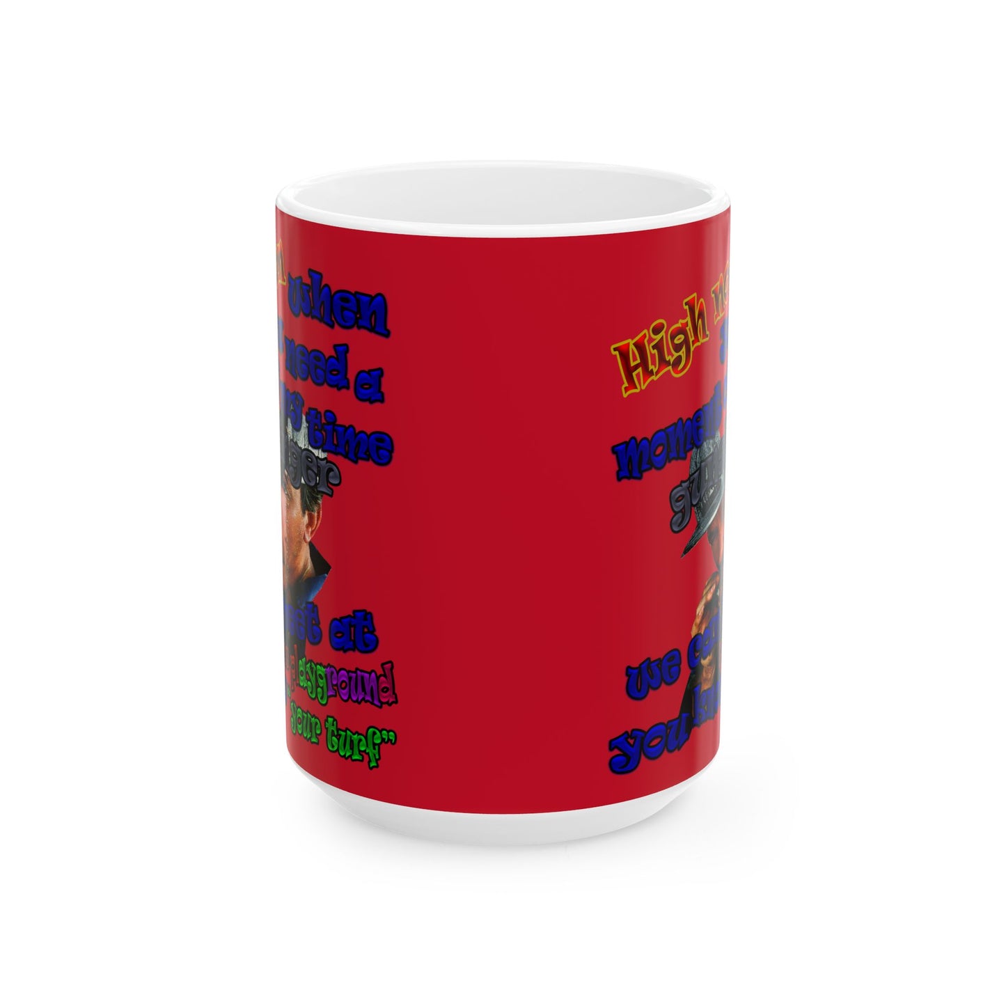 high noon - White Mug (dark red)