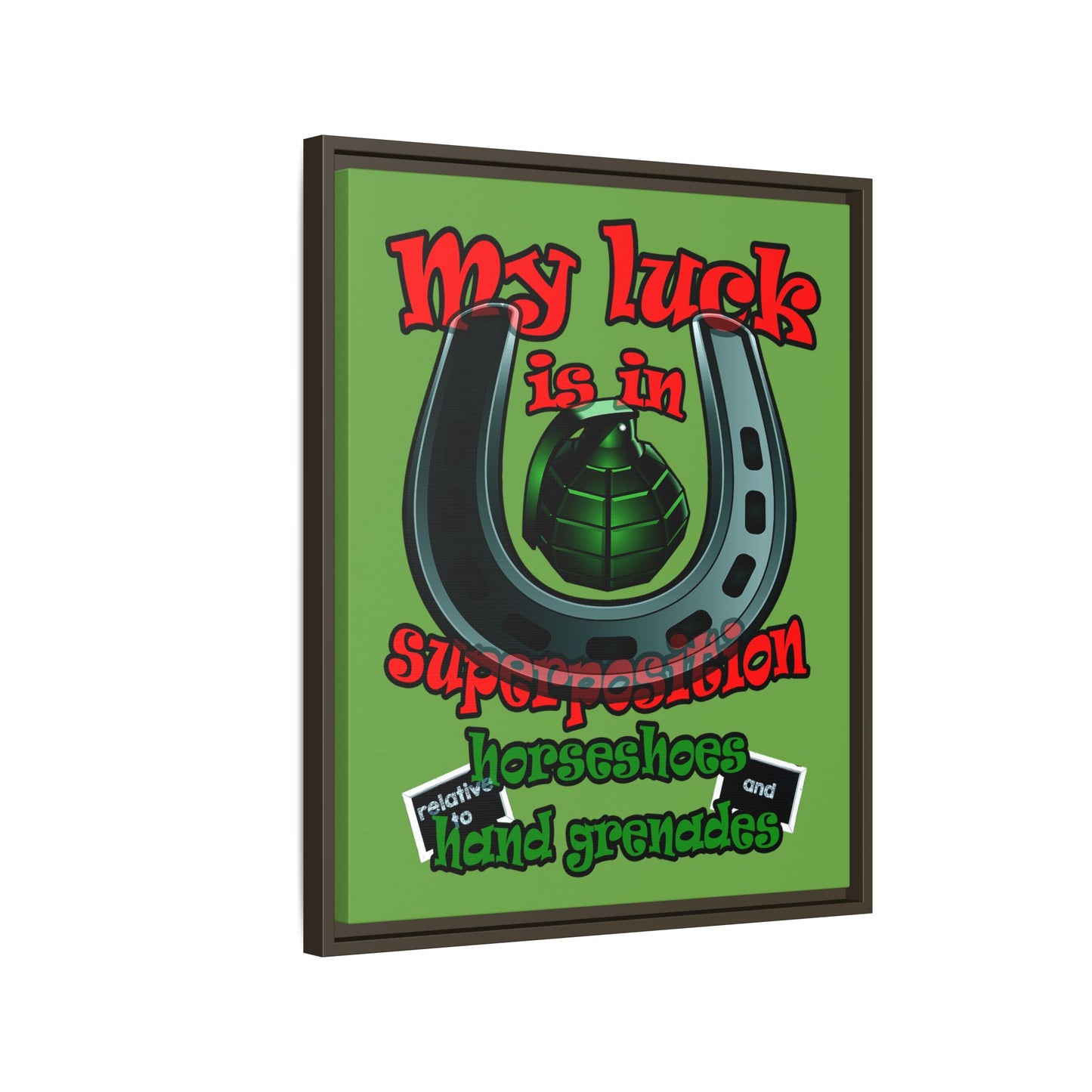 my luck - framed canvas art (green)