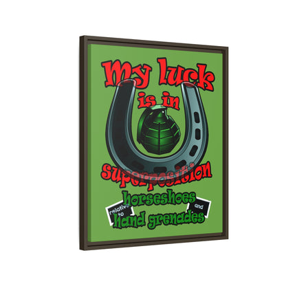 my luck - framed canvas art (green)