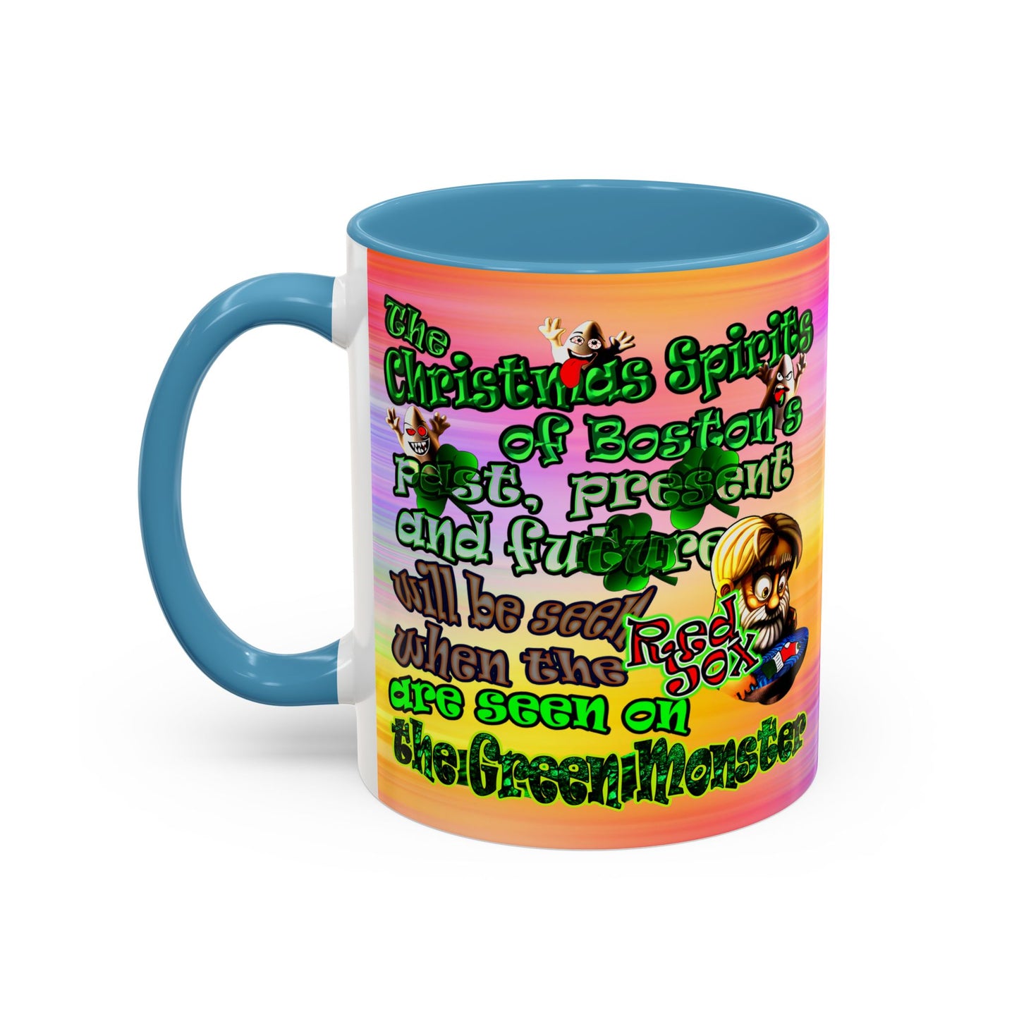christmas spirits of boston - Accent Mug (color blur)