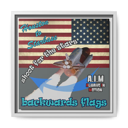 shoot for the stars - framed canvas art (dark grey)