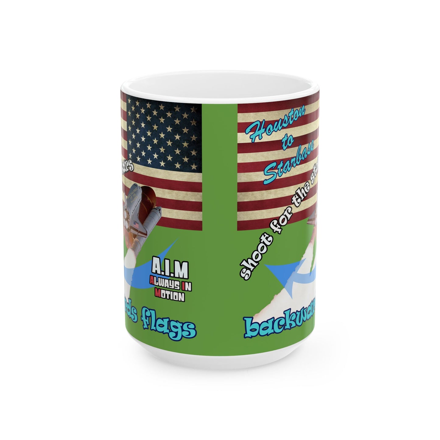 shoot for the stars - White Mug (green)