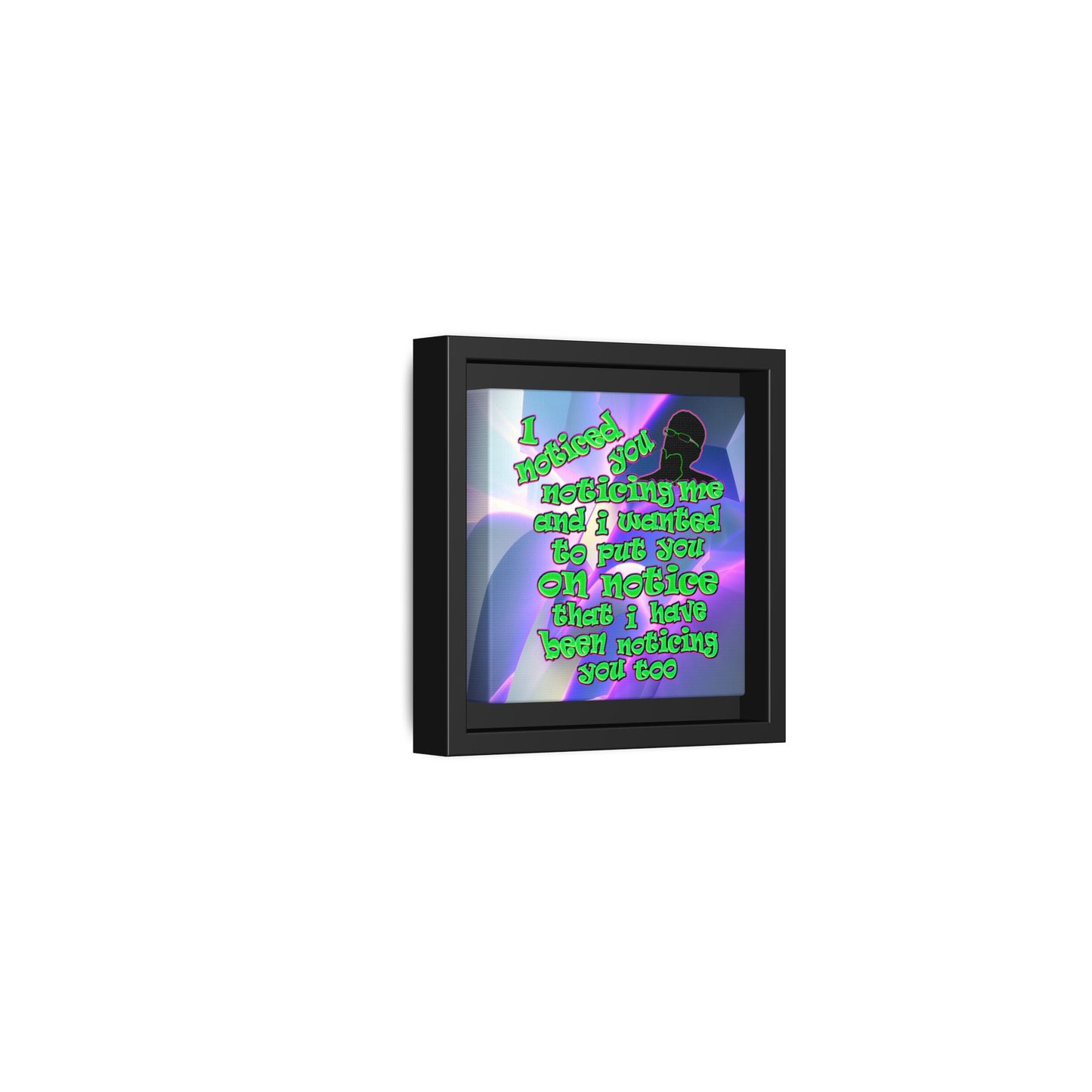 noticed you noticing - framed canvas art (grey-pink wave)