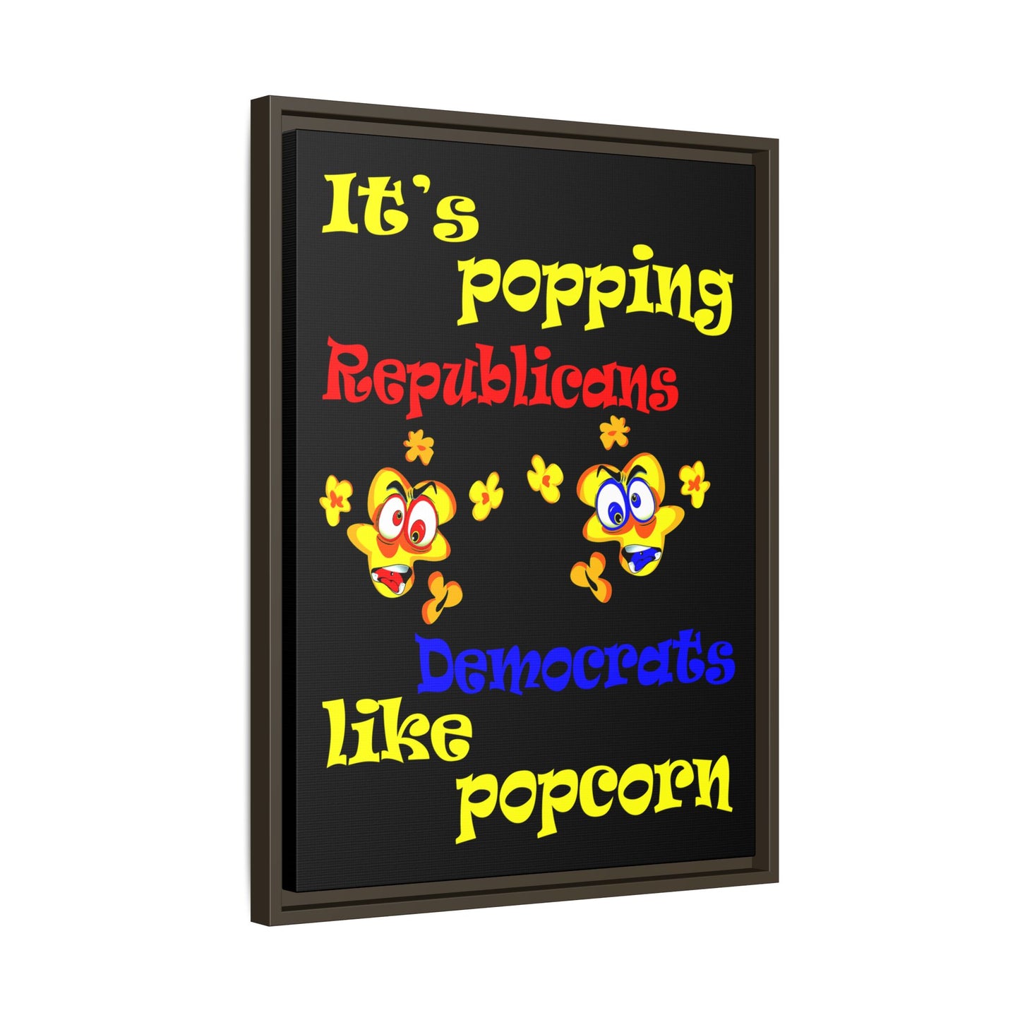 popping like popcorn - framed canvas art (black)