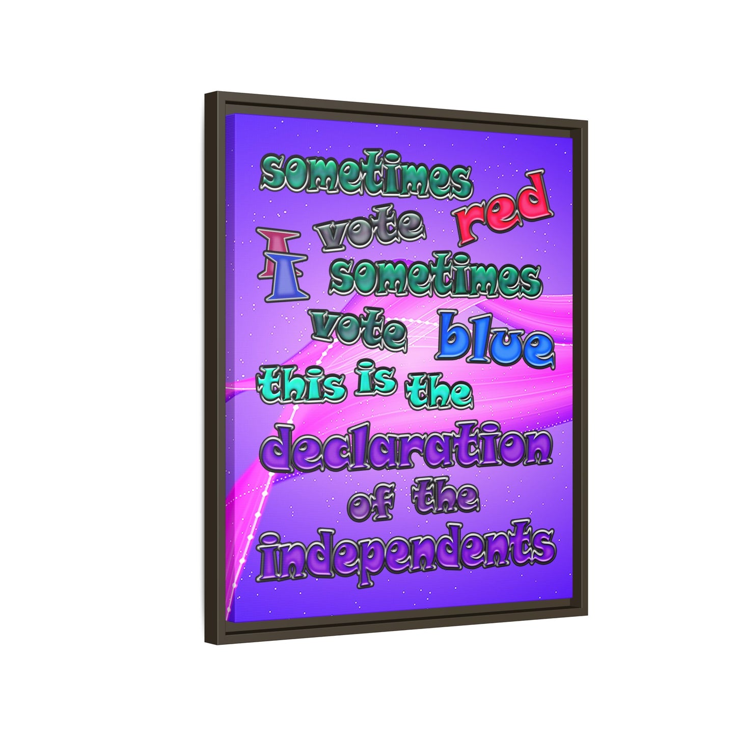 declaration of the independents - framed canvas art (purple-pink wave)