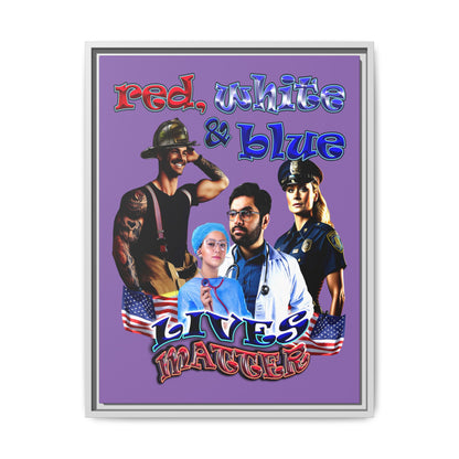 rw&b lives matter - framed canvas art (light purple)
