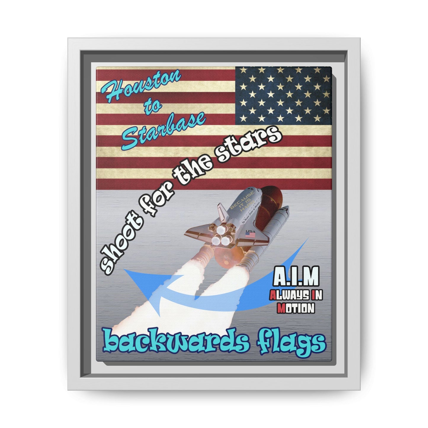 shoot for the stars - framed canvas art (brushed nickel)