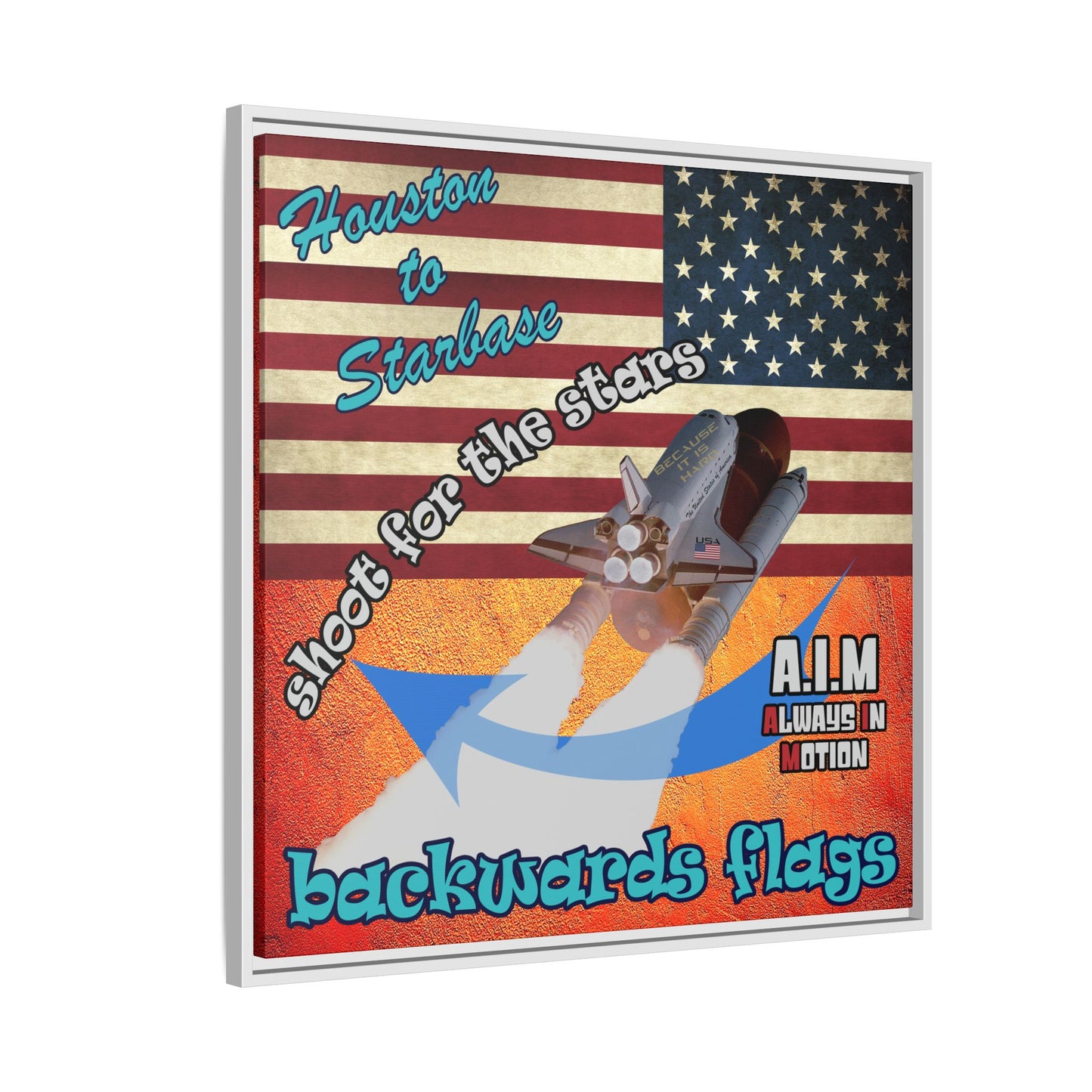 shoot for the stars - framed canvas art (burnt orange)