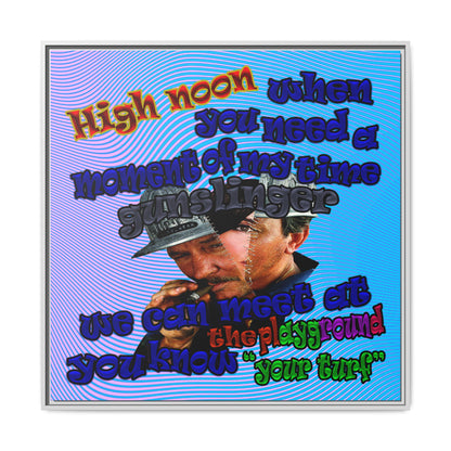 high noon - framed canvas art (light blue-purple wave)
